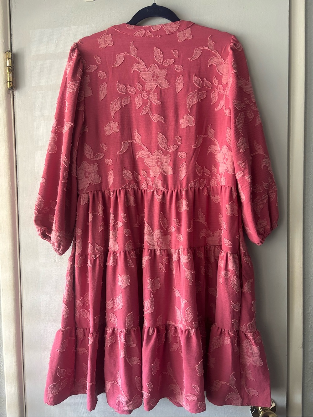 Joie Dusty Rose Floral Tiered V-Neck Mini Dress - Picture 4 of 8